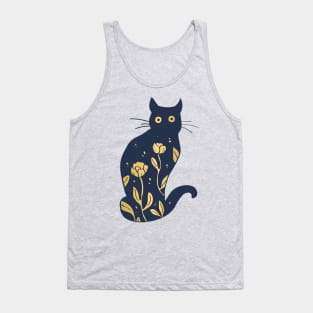 Dark blue and gold cat Tank Top